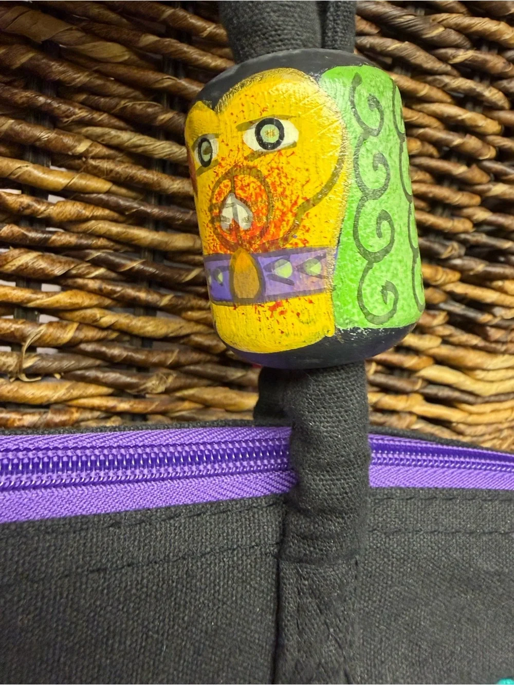Laurel Burch-Colorful Patchwork Dogs‎ Duffle Bag - Black & Multicolor